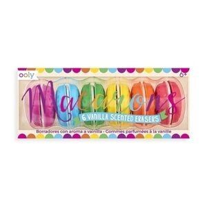 🏷️ 4/$25 NWT Set of 6 Vanilla Scented Macarons Erasers